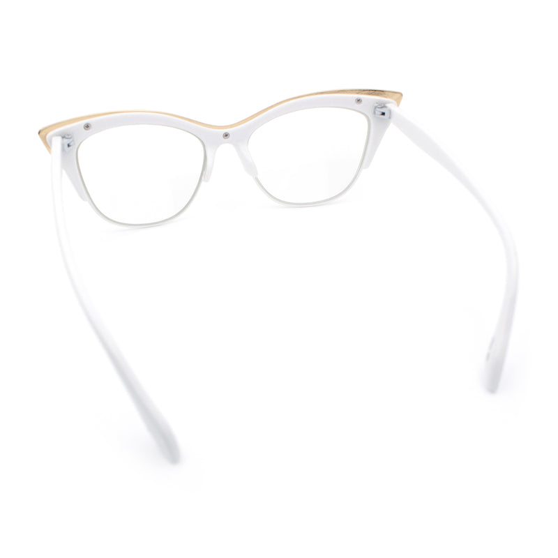 SA106 Womens High Point Squared Half Rim Look Cat Eye Glasses