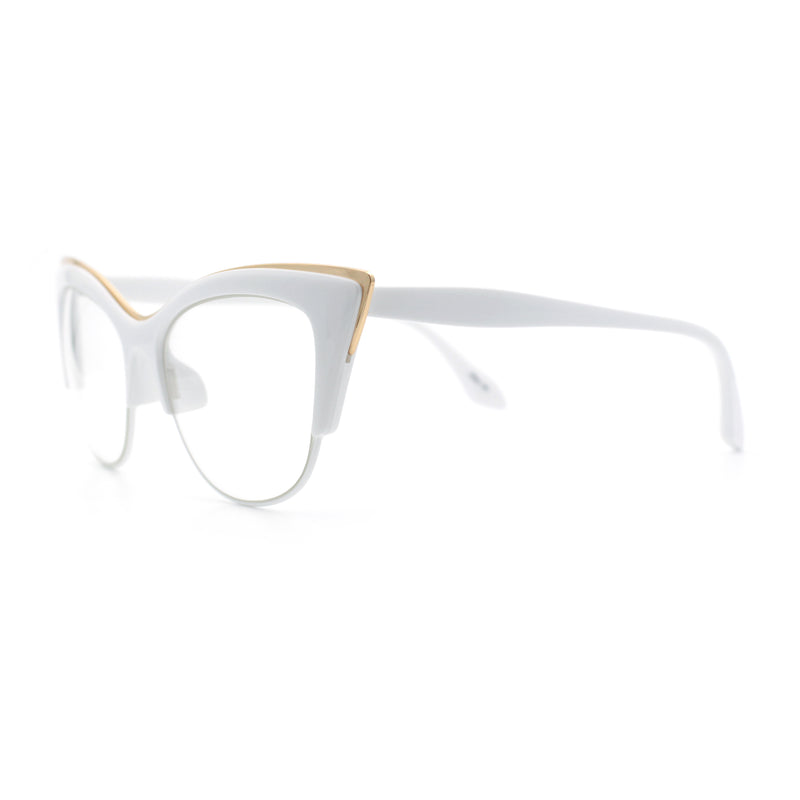 SA106 Womens High Point Squared Half Rim Look Cat Eye Glasses