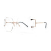 SA106 Gold Luxury Designer Rectangular Rimless Oversize Butterfly Clear Lens Eye Glasses
