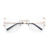 SA106 Gold Luxury Designer Rectangular Rimless Oversize Butterfly Clear Lens Eye Glasses