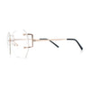 SA106 Gold Luxury Designer Rectangular Rimless Oversize Butterfly Clear Lens Eye Glasses