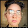 SA106 Gold Luxury Designer Rectangular Rimless Oversize Butterfly Clear Lens Eye Glasses