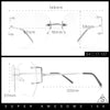 SA106 Gold Luxury Designer Rectangular Rimless Oversize Butterfly Clear Lens Eye Glasses