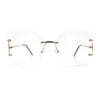 SA106 Gold Luxury Designer Rectangular Rimless Oversize Butterfly Clear Lens Eye Glasses