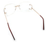 SA106 Gold Luxury Designer Rectangular Rimless Oversize Butterfly Clear Lens Eye Glasses