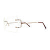 SA106 Gold Luxury Designer Rectangular Rimless Oversize Butterfly Clear Lens Eye Glasses