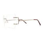 SA106 Gold Luxury Designer Rectangular Rimless Oversize Butterfly Clear Lens Eye Glasses