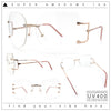 SA106 Gold Luxury Designer Rectangular Rimless Oversize Butterfly Clear Lens Eye Glasses