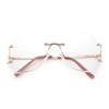 SA106 Gold Luxury Designer Rectangular Rimless Oversize Butterfly Clear Lens Eye Glasses