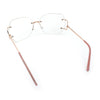 SA106 Gold Luxury Designer Rectangular Rimless Oversize Butterfly Clear Lens Eye Glasses