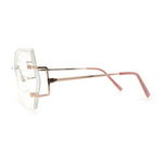 SA106 Gold Luxury Designer Rectangular Rimless Oversize Butterfly Clear Lens Eye Glasses