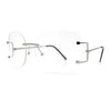SA106 Gold Luxury Designer Rectangular Rimless Oversize Butterfly Clear Lens Eye Glasses