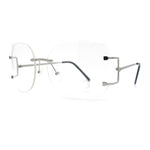 SA106 Gold Luxury Designer Rectangular Rimless Oversize Butterfly Clear Lens Eye Glasses