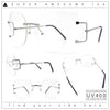 SA106 Gold Luxury Designer Rectangular Rimless Oversize Butterfly Clear Lens Eye Glasses