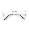 SA106 Gold Luxury Designer Rectangular Rimless Oversize Butterfly Clear Lens Eye Glasses