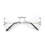 SA106 Gold Luxury Designer Rectangular Rimless Oversize Butterfly Clear Lens Eye Glasses