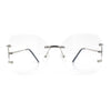 SA106 Gold Luxury Designer Rectangular Rimless Oversize Butterfly Clear Lens Eye Glasses