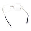 SA106 Gold Luxury Designer Rectangular Rimless Oversize Butterfly Clear Lens Eye Glasses