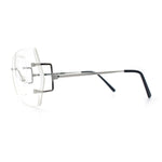 SA106 Gold Luxury Designer Rectangular Rimless Oversize Butterfly Clear Lens Eye Glasses