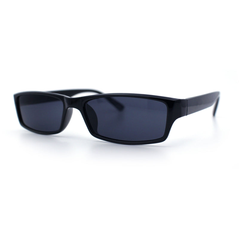 SA106 Mens Hippie Pimp Color Lens Narrow Rectangular Black Frame Sunglasses