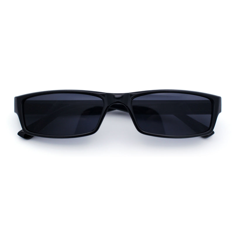 SA106 Mens Hippie Pimp Color Lens Narrow Rectangular Black Frame Sunglasses