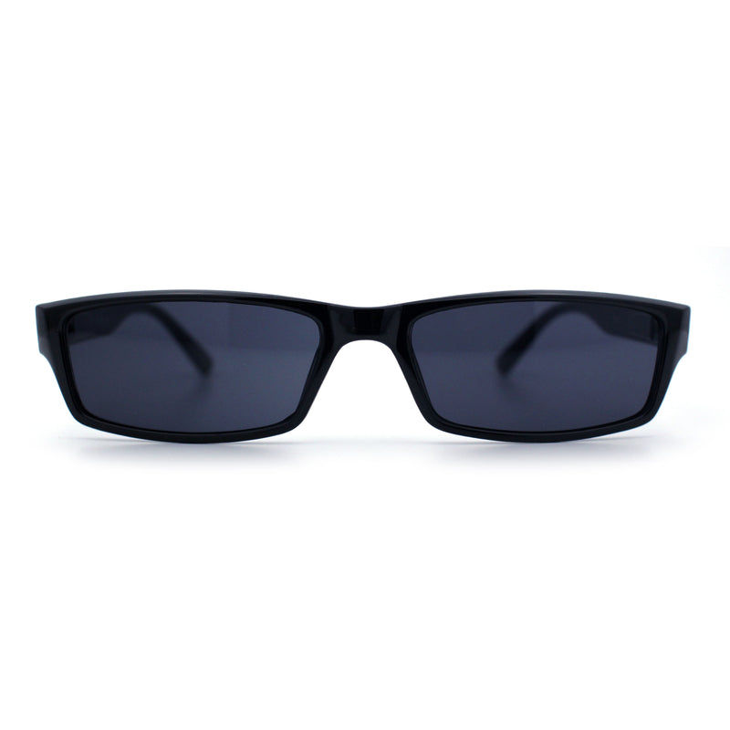 SA106 Mens Hippie Pimp Color Lens Narrow Rectangular Black Frame Sunglasses