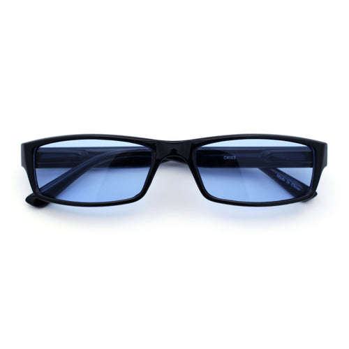 SA106 Mens Hippie Pimp Color Lens Narrow Rectangular Black Frame Sunglasses