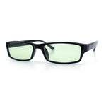 SA106 Mens Hippie Pimp Color Lens Narrow Rectangular Black Frame Sunglasses