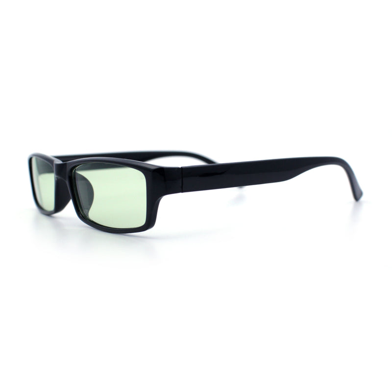 SA106 Mens Hippie Pimp Color Lens Narrow Rectangular Black Frame Sunglasses