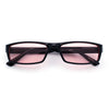 SA106 Mens Hippie Pimp Color Lens Narrow Rectangular Black Frame Sunglasses