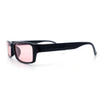 SA106 Mens Hippie Pimp Color Lens Narrow Rectangular Black Frame Sunglasses