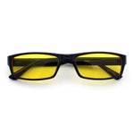 SA106 Mens Hippie Pimp Color Lens Narrow Rectangular Black Frame Sunglasses