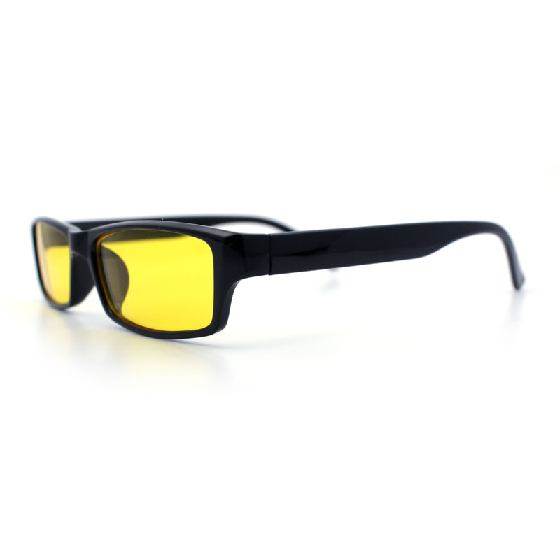 SA106 Mens Hippie Pimp Color Lens Narrow Rectangular Black Frame Sunglasses