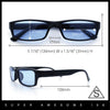 SA106 Mens Hippie Pimp Color Lens Narrow Rectangular Black Frame Sunglasses