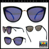 SA106 Womens Color Mirror Reflective Lens Oversize Cat Eye Sunglasses