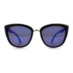 SA106 Womens Color Mirror Reflective Lens Oversize Cat Eye Sunglasses