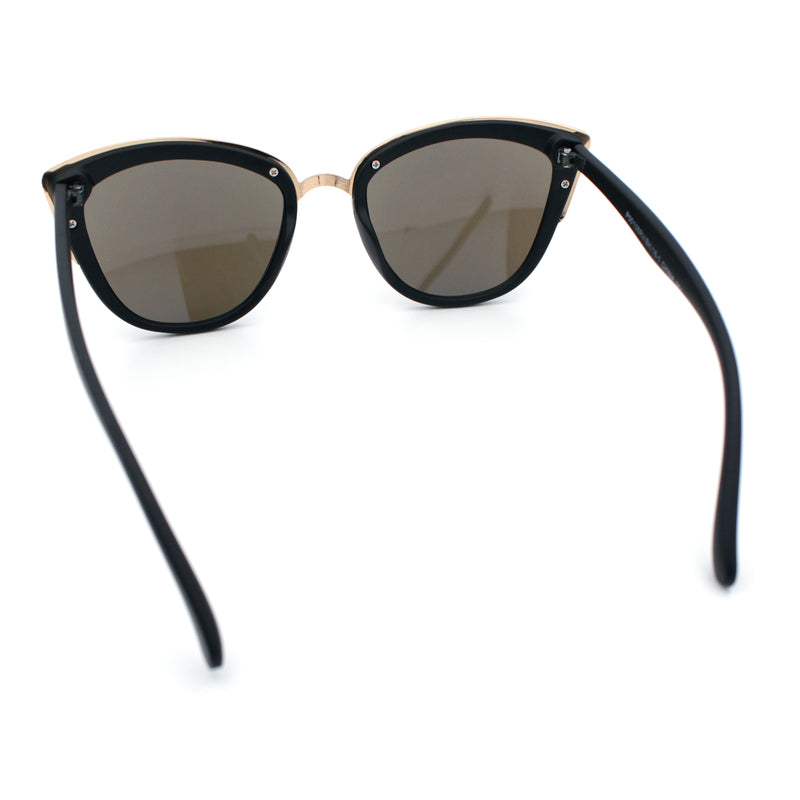 SA106 Womens Color Mirror Reflective Lens Oversize Cat Eye Sunglasses