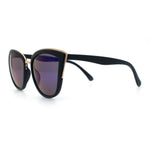 SA106 Womens Color Mirror Reflective Lens Oversize Cat Eye Sunglasses