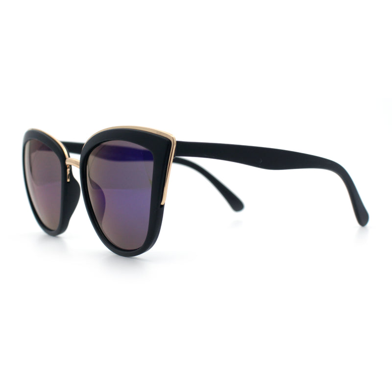 SA106 Womens Color Mirror Reflective Lens Oversize Cat Eye Sunglasses