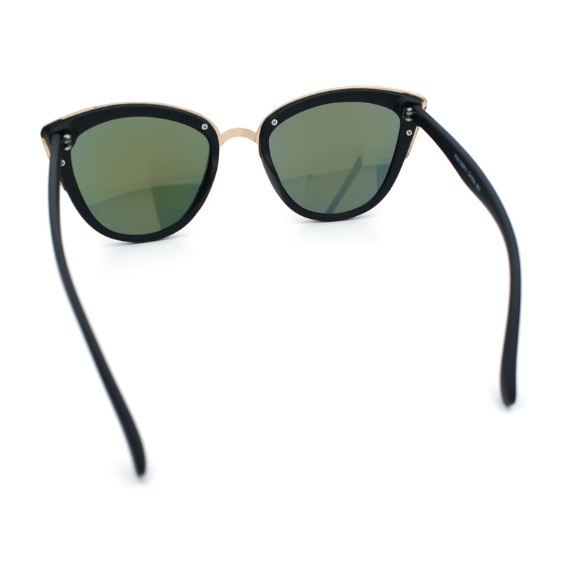 SA106 Womens Color Mirror Reflective Lens Oversize Cat Eye Sunglasses
