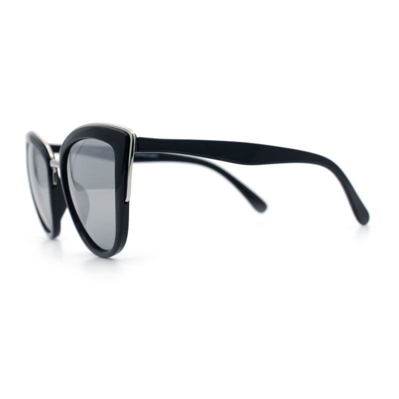 SA106 Womens Color Mirror Reflective Lens Oversize Cat Eye Sunglasses