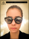 SA106 Womens Color Mirror Reflective Lens Oversize Cat Eye Sunglasses