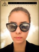 SA106 Womens Color Mirror Reflective Lens Oversize Cat Eye Sunglasses