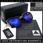 SA106 Womens Color Mirror Reflective Lens Oversize Cat Eye Sunglasses