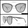 SA106 Womens Color Mirror Reflective Lens Oversize Cat Eye Sunglasses