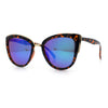 SA106 Womens Color Mirror Reflective Lens Oversize Cat Eye Sunglasses