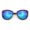 SA106 Womens Color Mirror Reflective Lens Oversize Cat Eye Sunglasses