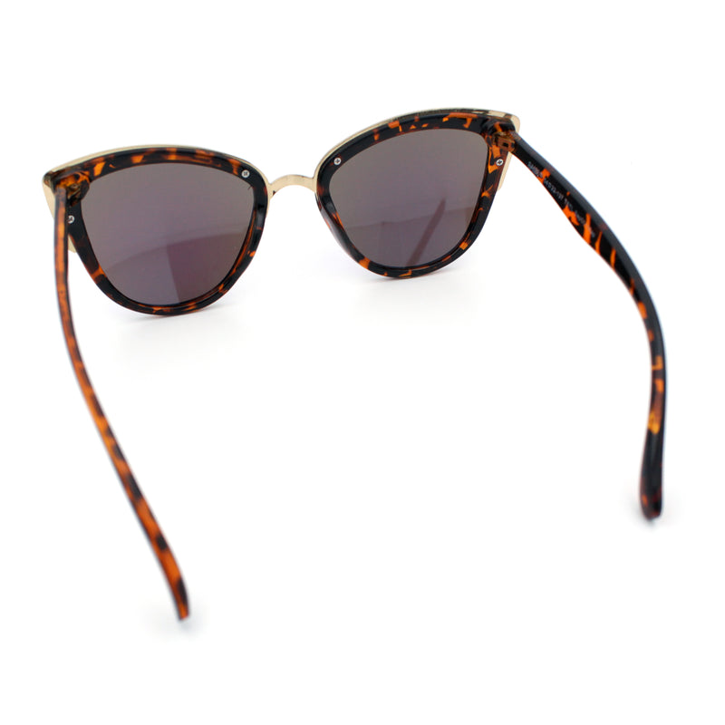 SA106 Womens Color Mirror Reflective Lens Oversize Cat Eye Sunglasses