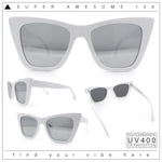 Womens Mod Style Large Square Cat Eye Hipster Plastic Sunglasses