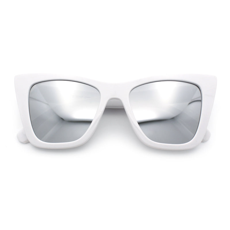 Womens Mod Style Large Square Cat Eye Hipster Plastic Sunglasses